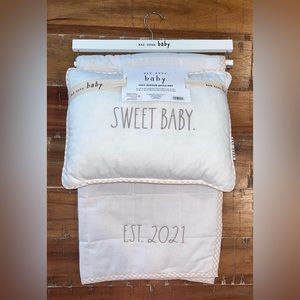 Rae Dunn “Sweet Baby” quilt and pillow set NWT